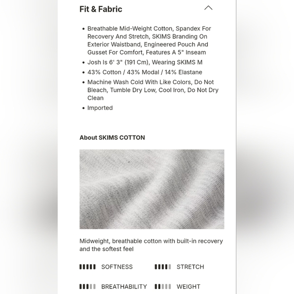 SKIMS Cotton Light Gray Boxer Briefs 5" - Picture 5 of 5